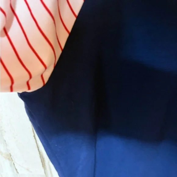 LulaRoe Size L & 3X Blouse Top Blue, Red & White Stripes with Raglan Sleeve - Picture 5 of 14